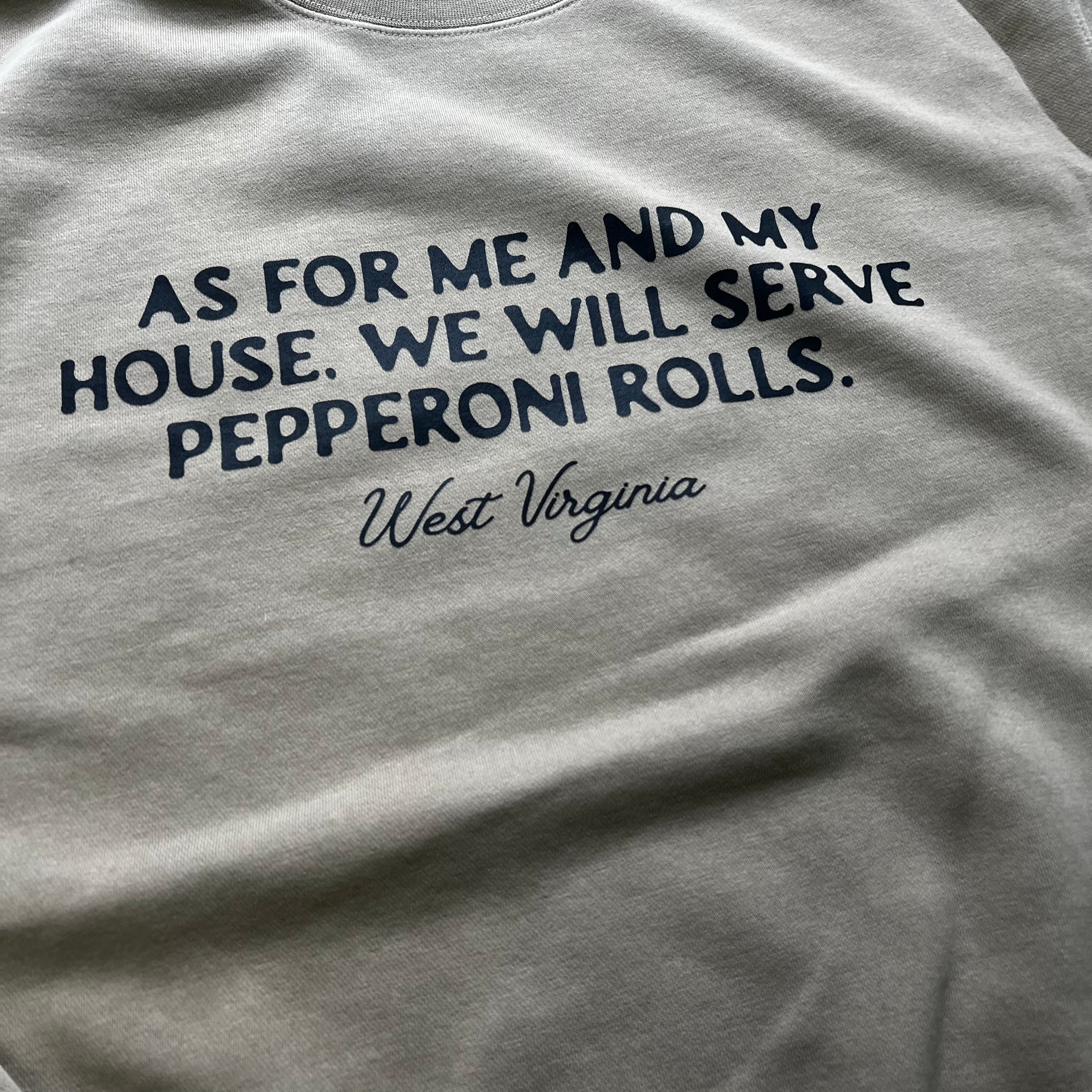 Serve pepperoni rolls // heritage crewneck