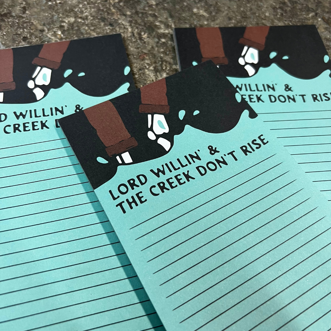 Creek don't rise notepad samples
