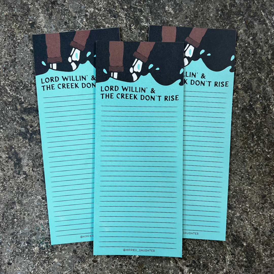 Creek don't rise notepad samples