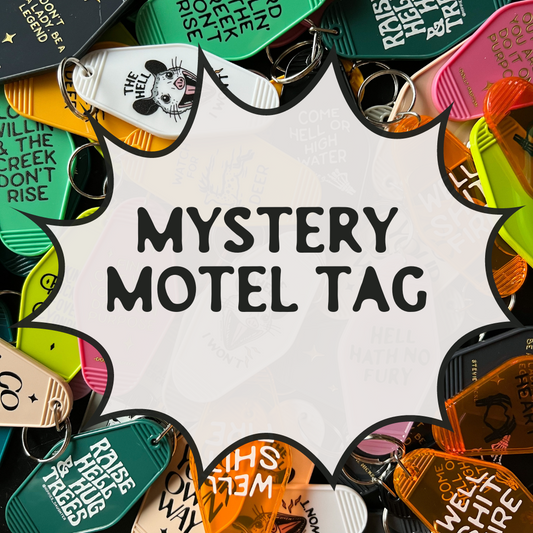 Mystery motel tag