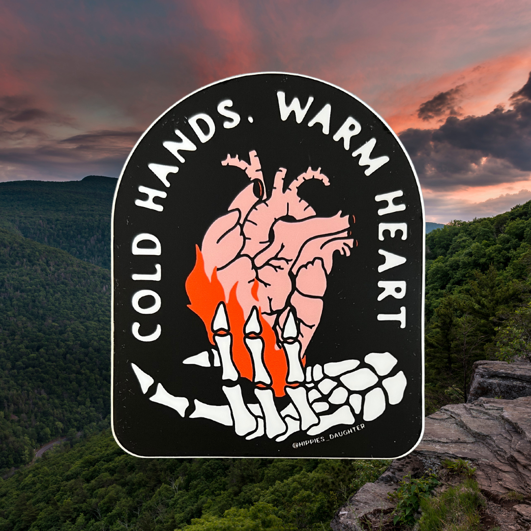 Cold hands warm heart // sticker