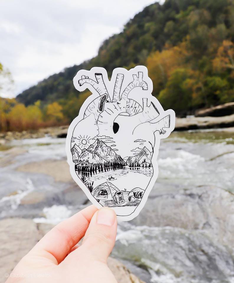 heart full of adventure // sticker