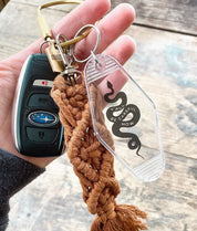 y'all be careful snake // motel keychain