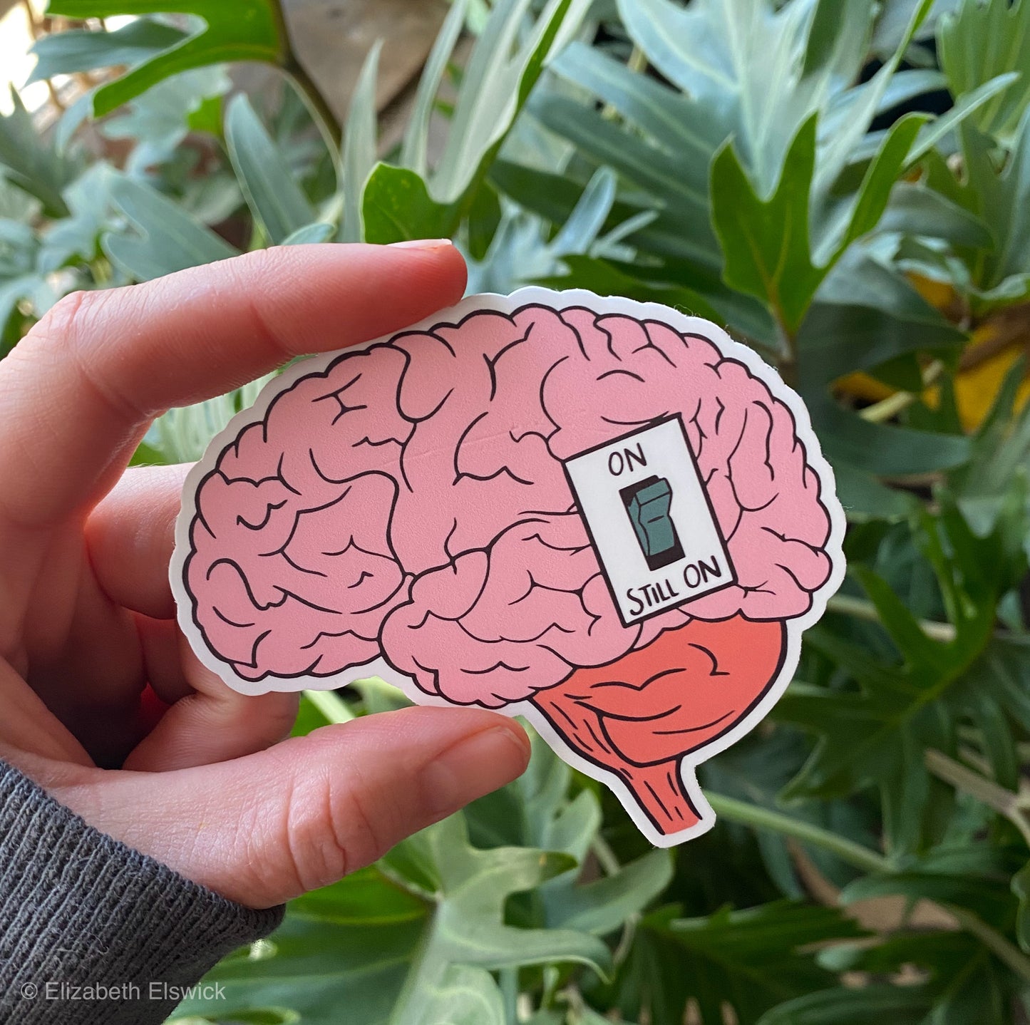 brain still on // sticker