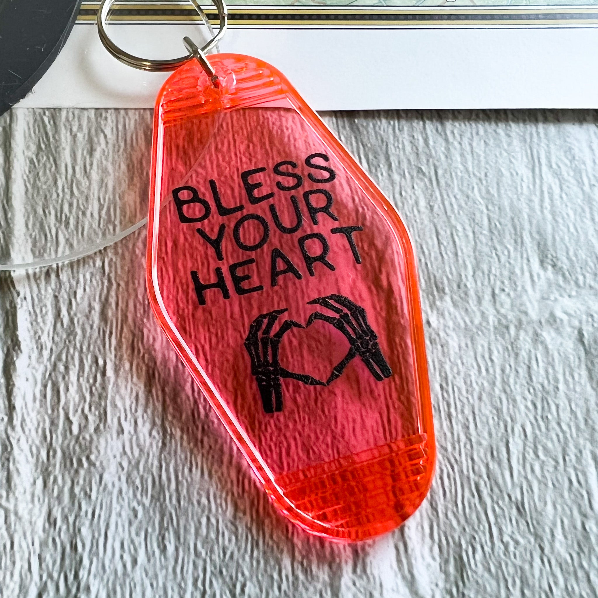 Bless your heart // motel keychain