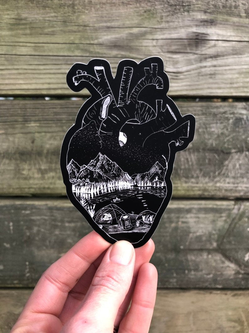 heart full of adventure // sticker