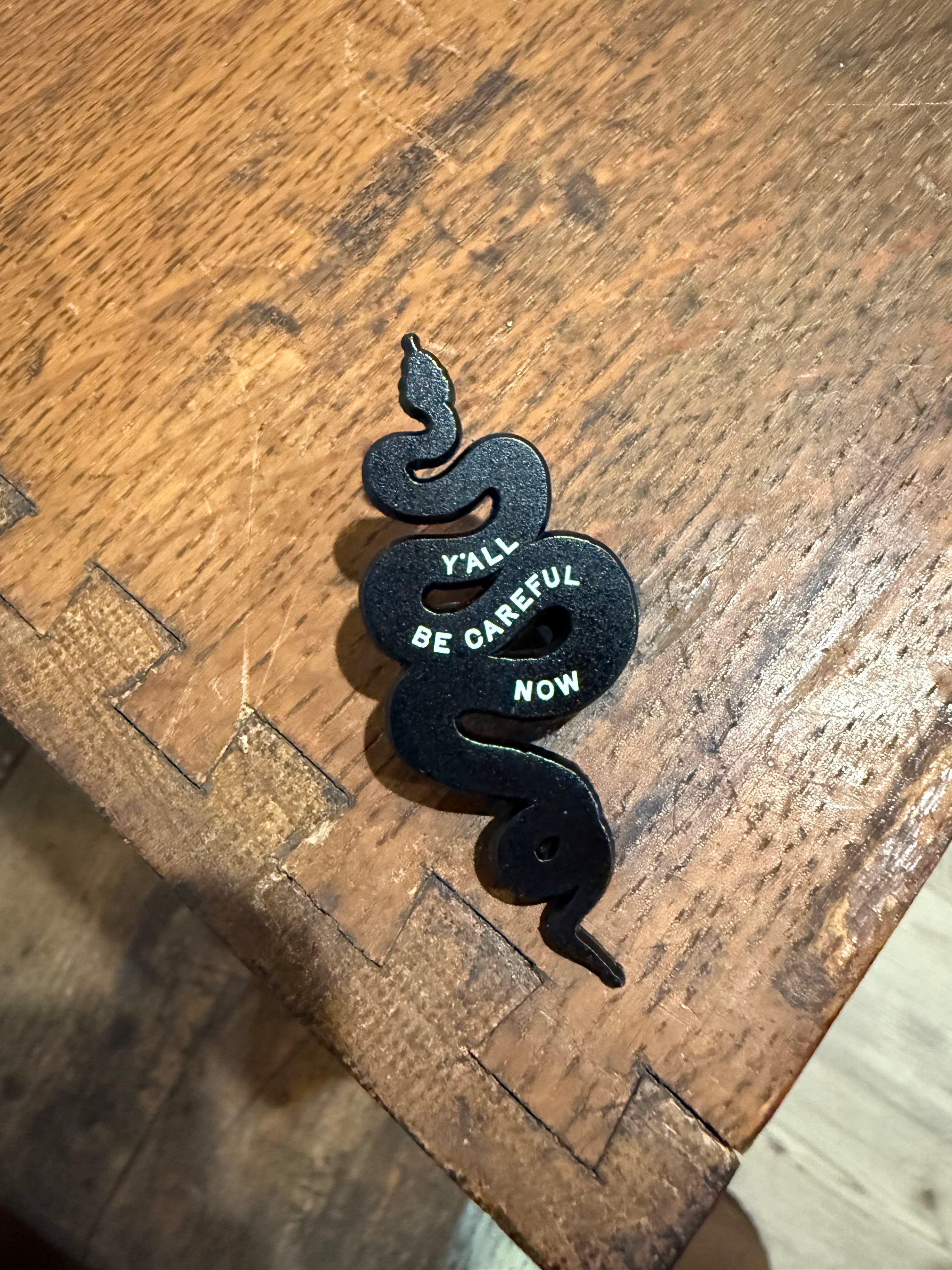 Careful now snake // enamel pin