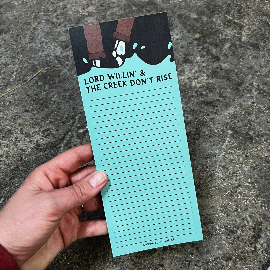 Creek don't rise notepad samples