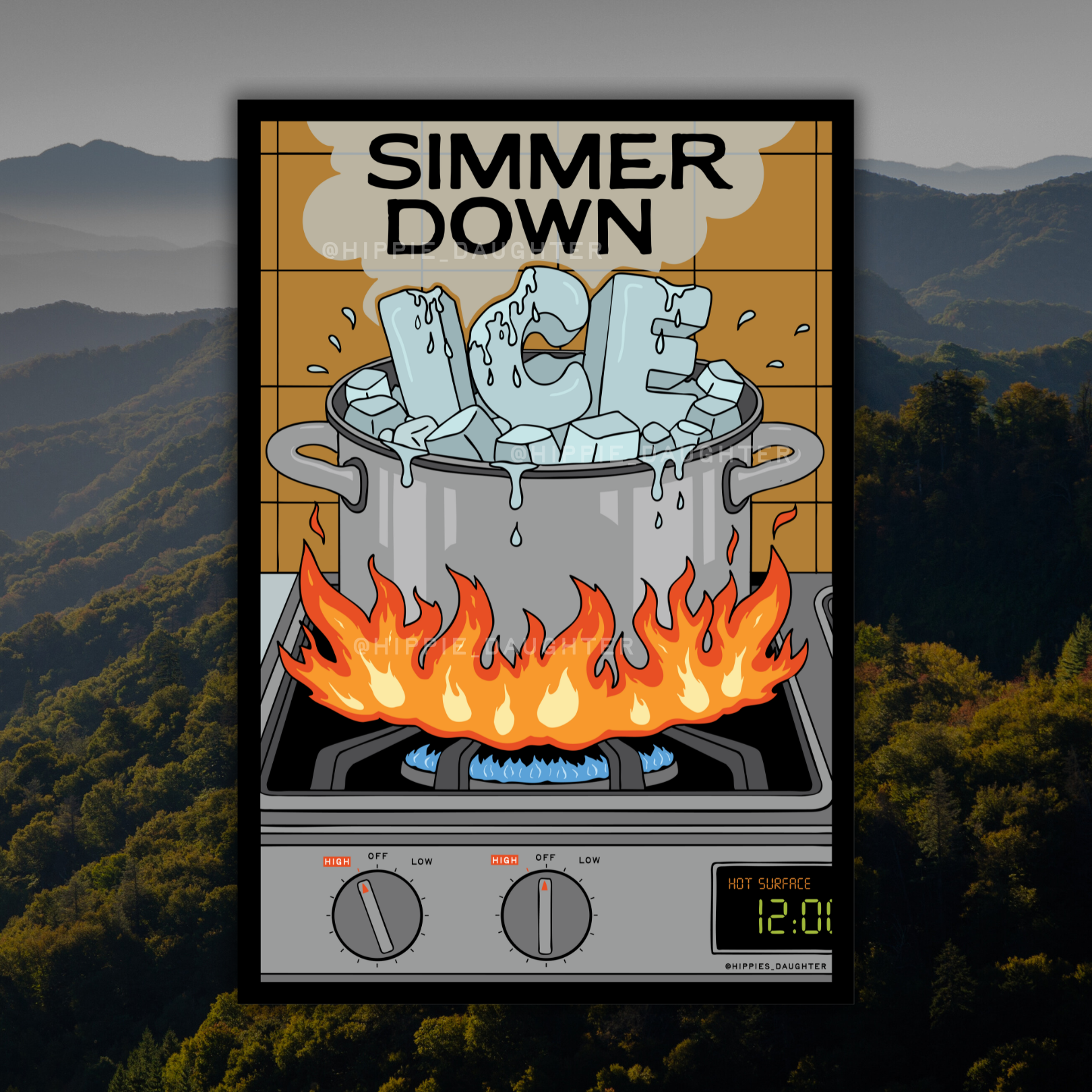 Simmer down ICE // sticker