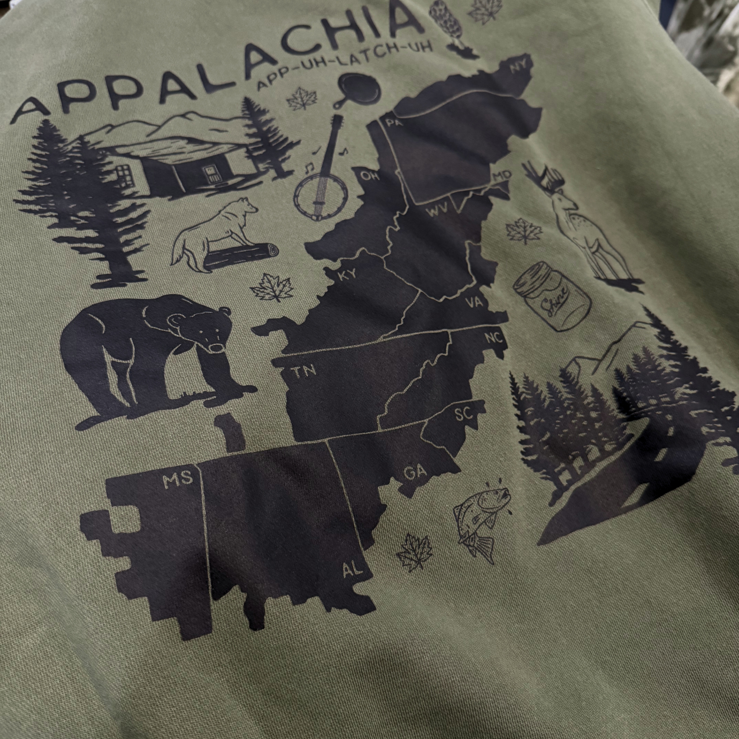 Appalachia illustration // heritage crewneck