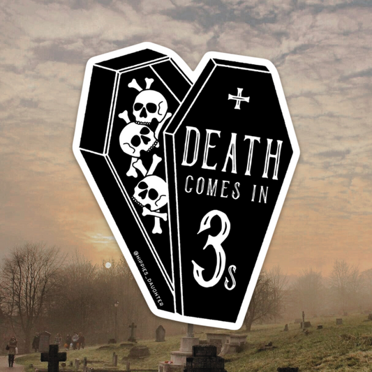 Death comes // sticker