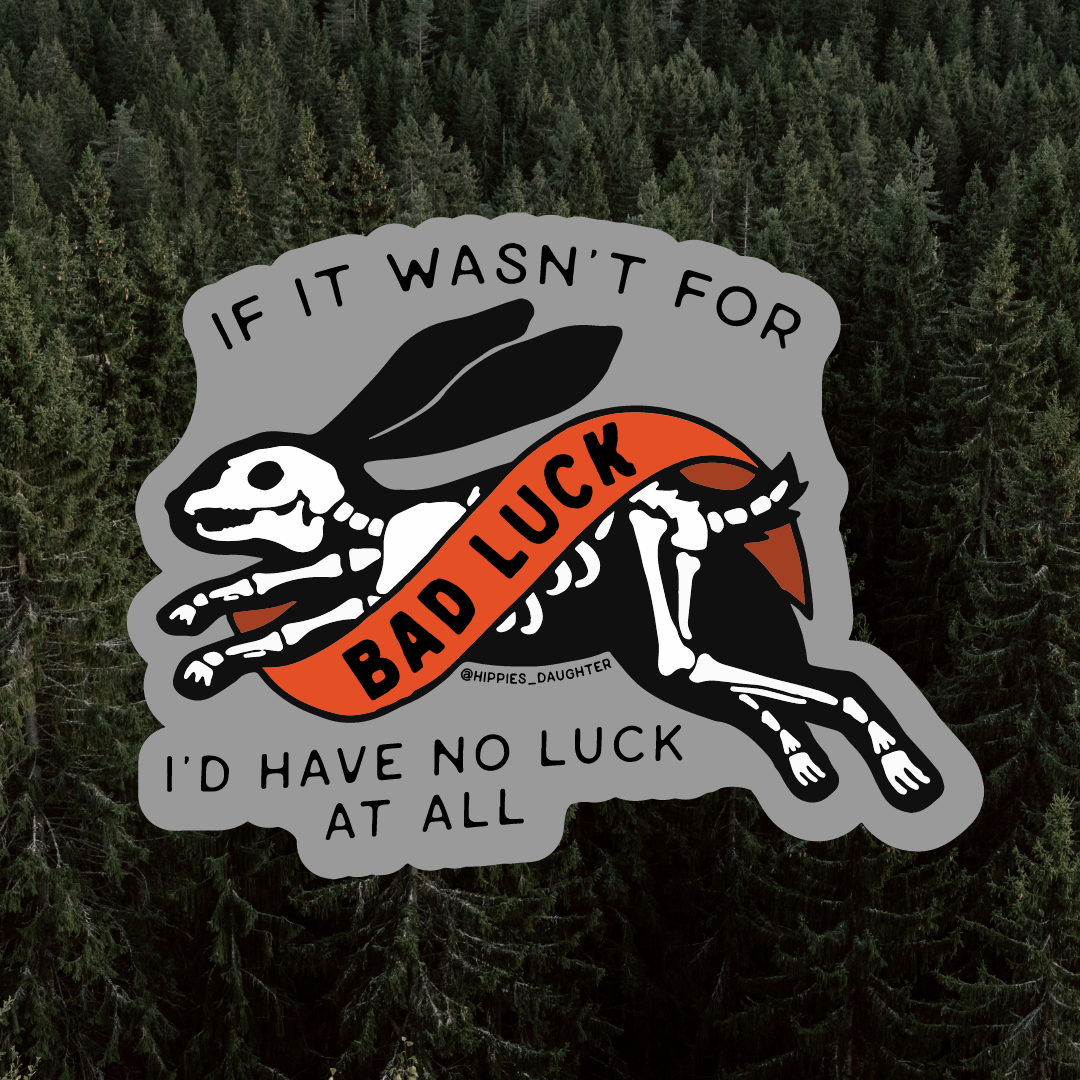Bad Luck Rabbit Bad luck bunny // sticker – Hippie's Daughter