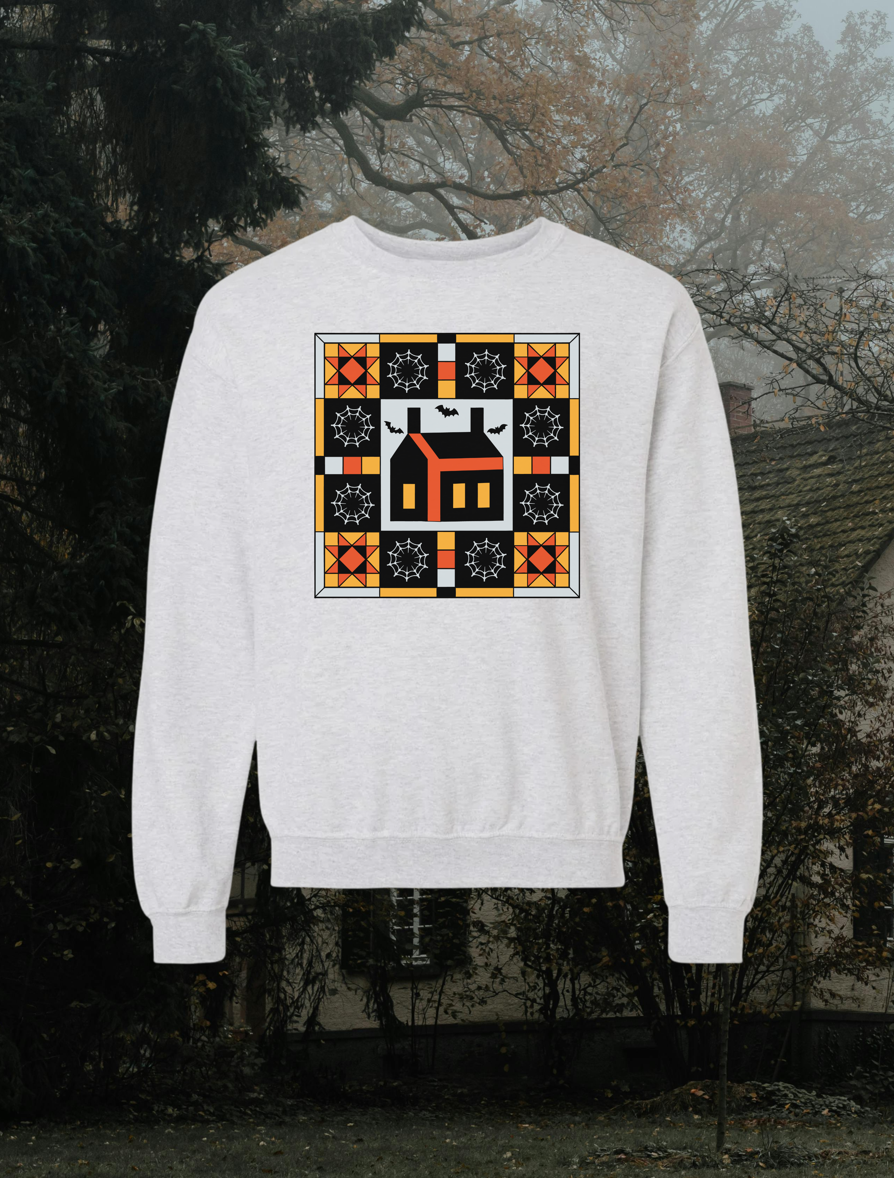 Haunted House Quilt // Crewneck