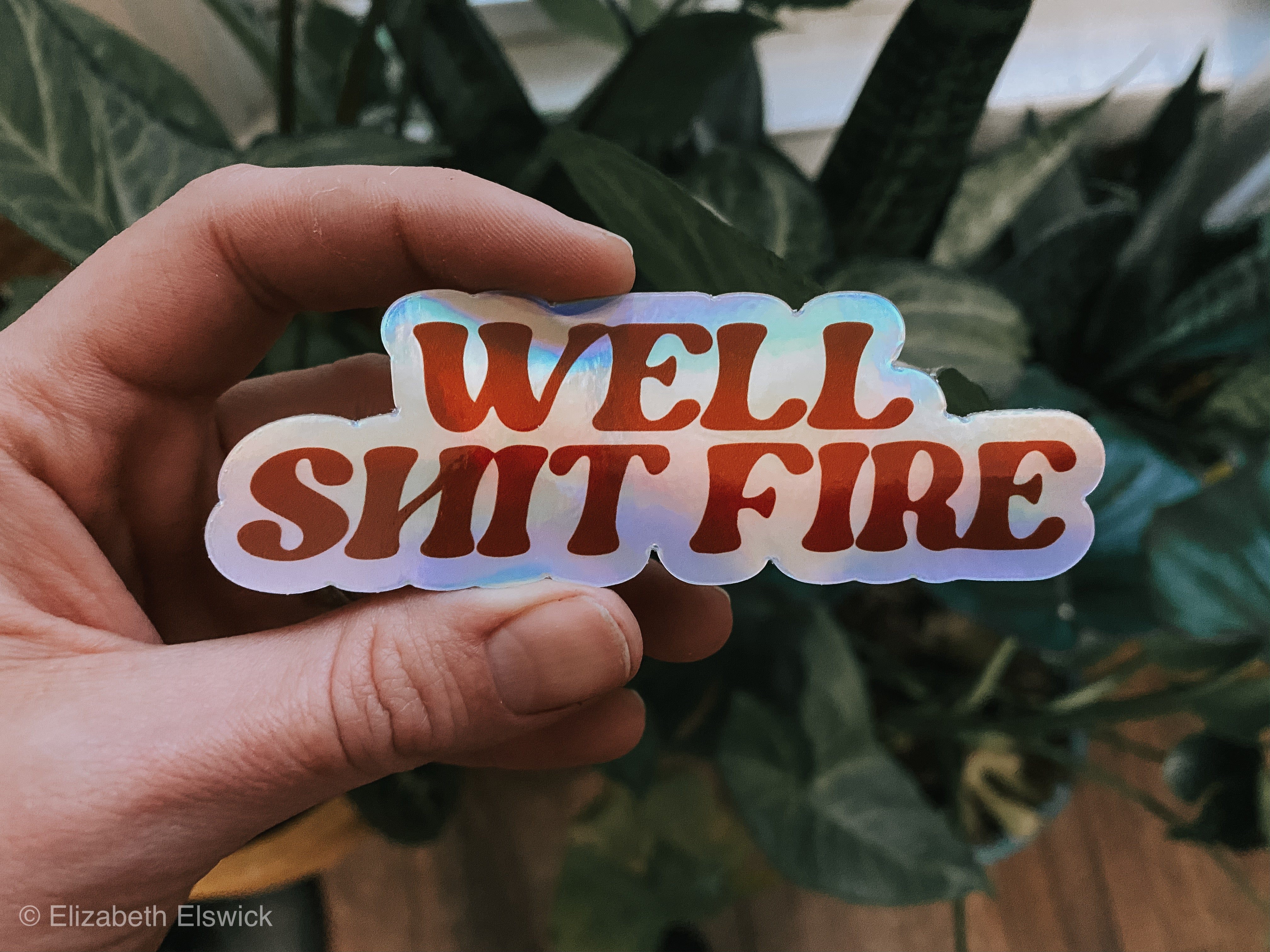 holo well shit fire // sticker