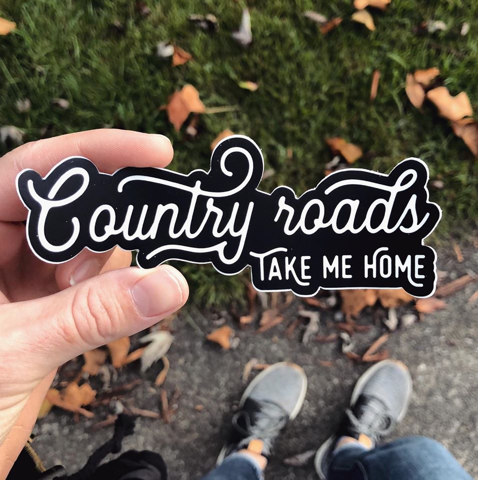 country roads // sticker