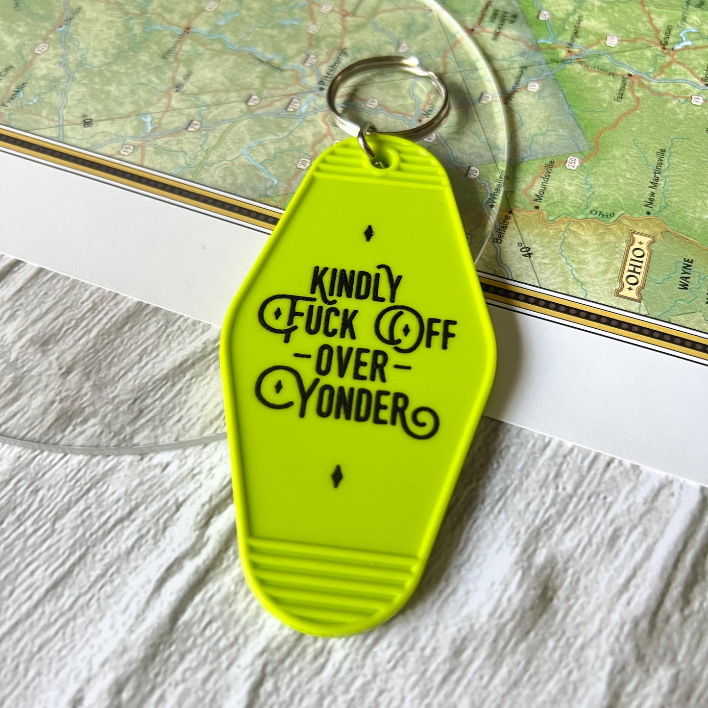 kindly fuck off // motel keychain