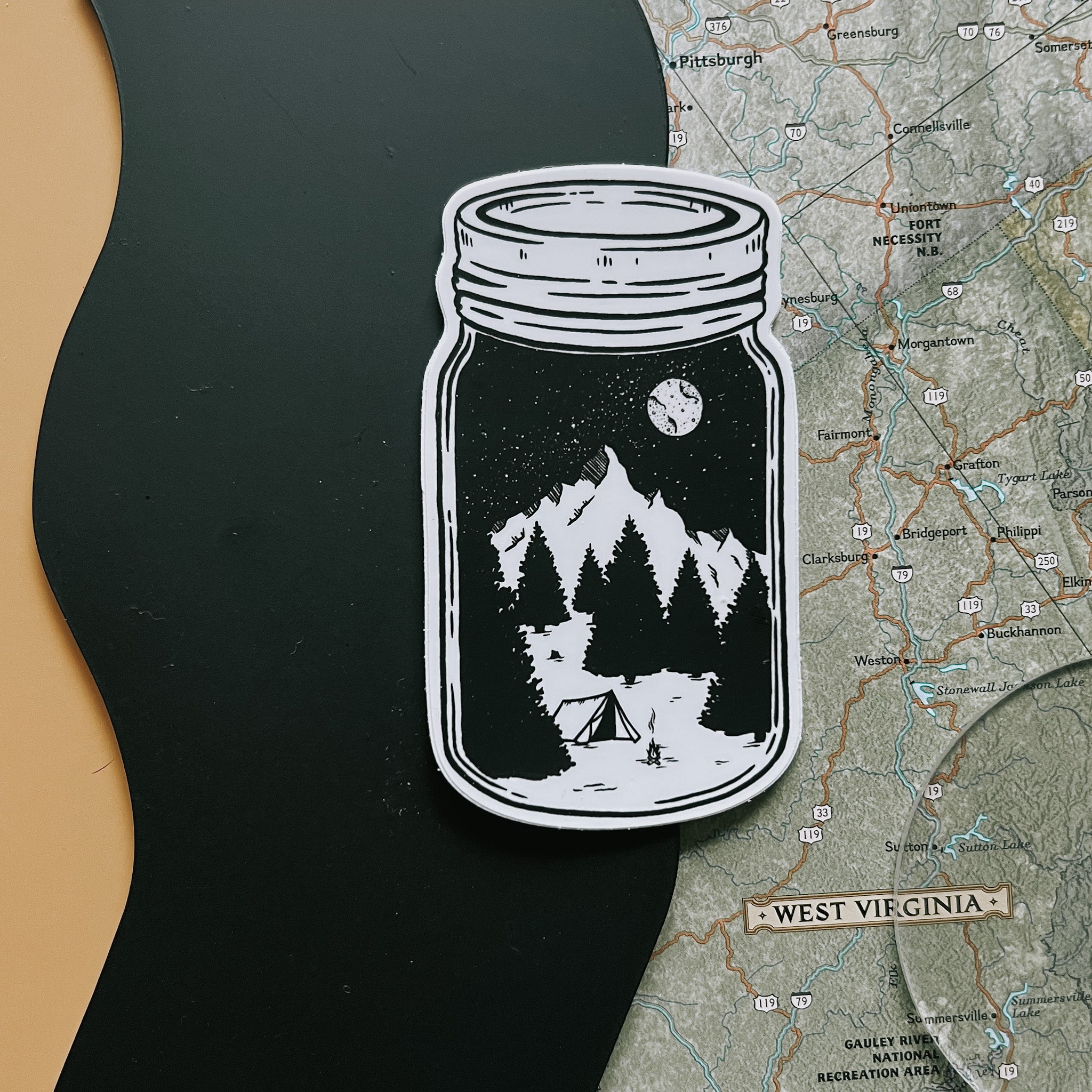 moonshine & mountain time // sticker