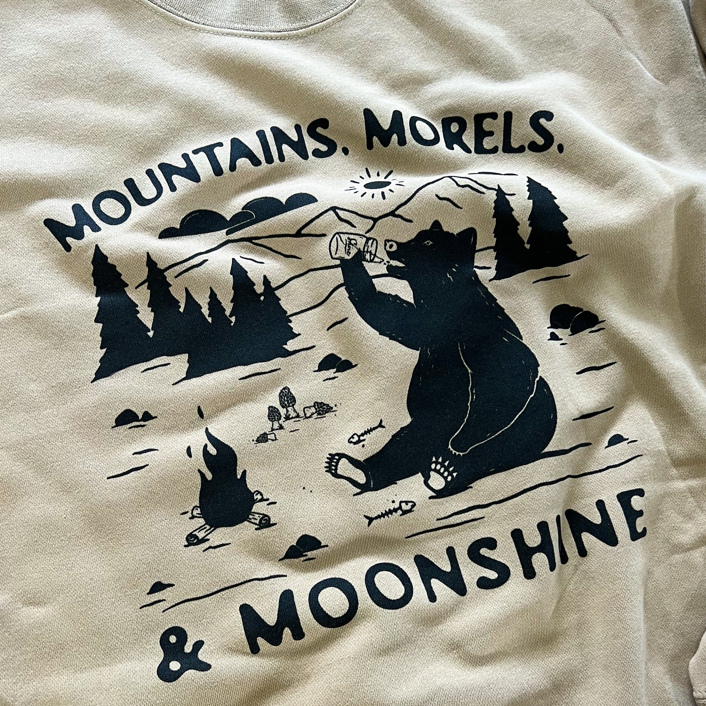 Mountains, Morels, & Moonshine // Heritage crew neck sweatshirt